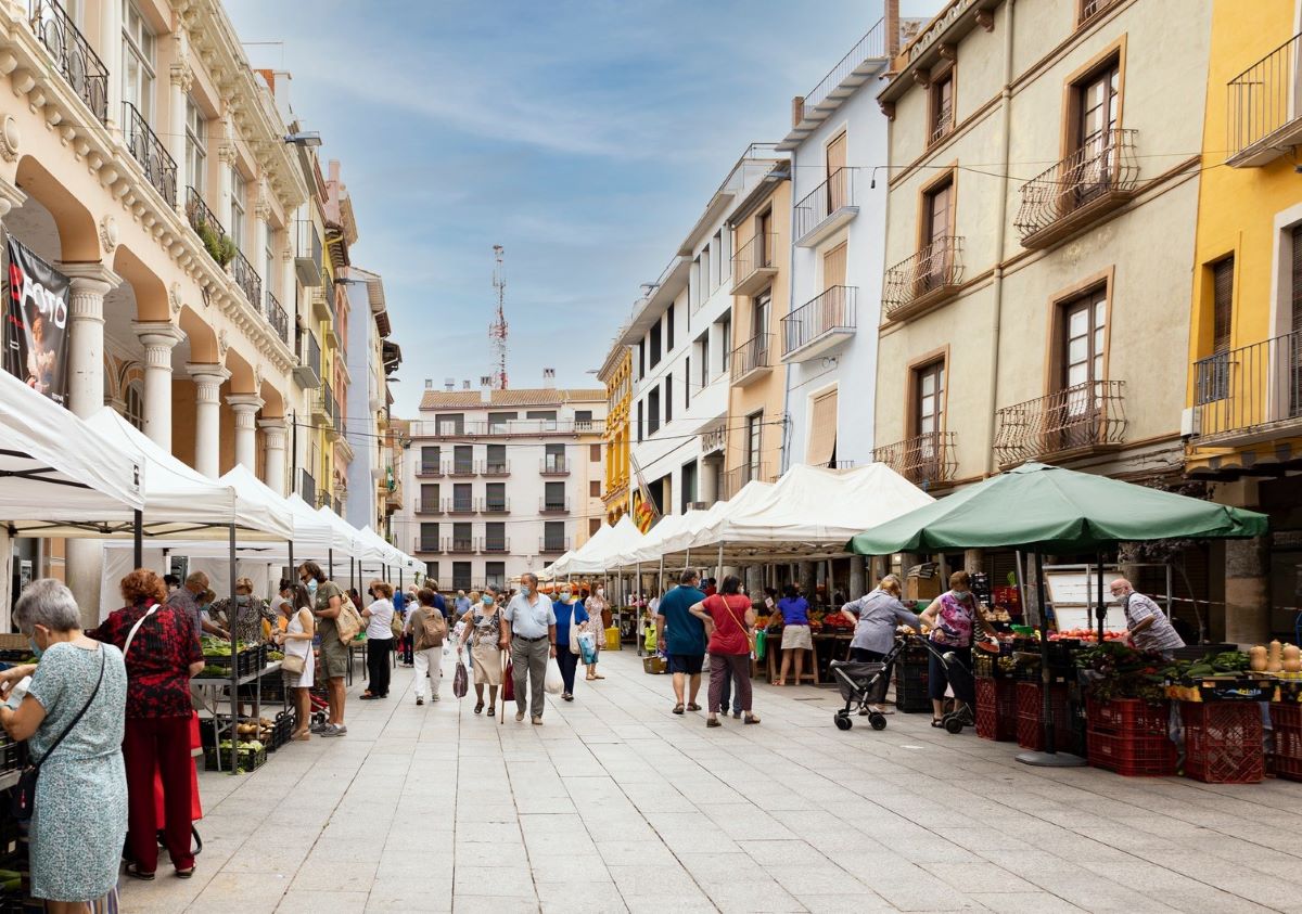 plaza del mercado de Barbastro